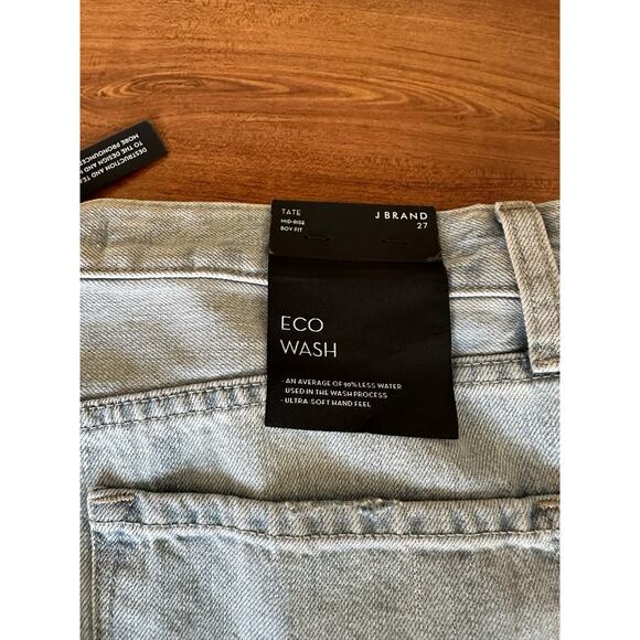 J Brand Women's Tate Boy Fit Eco Wash Jeans, Statis Destruct, Blue, Size 27 - Picture 6 of 9